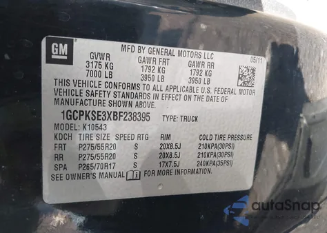 2011 Chevrolet Silverado 1500 Lt z USA, uszkodzony, nr VIN 1GCPKSE3XBF238395